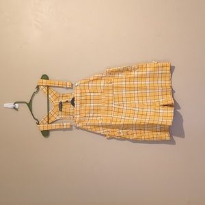 Plaid short overalls
